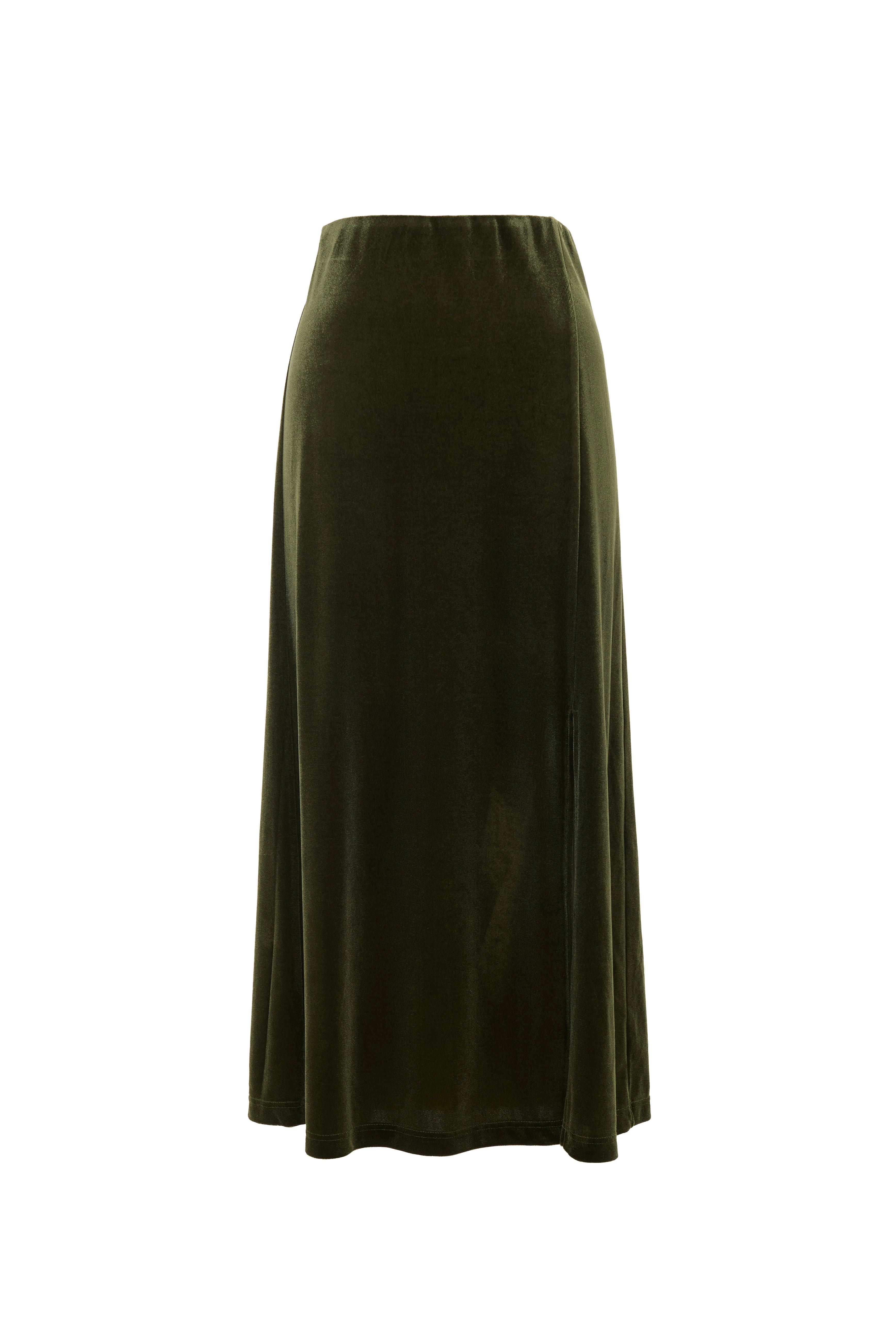 Mahee Velvet Midi Skirt - Sage