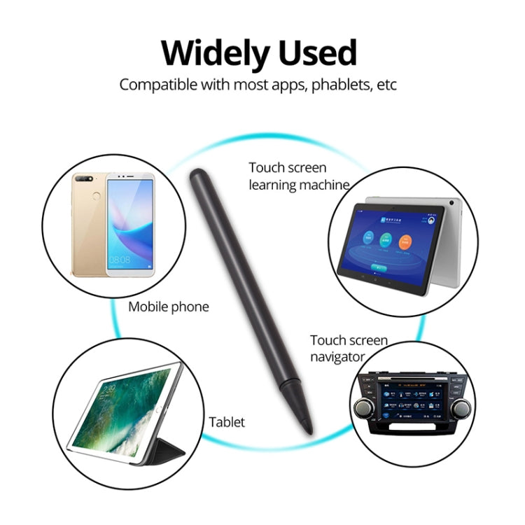 Resistive Capacitive Touch Screen Precision Touch Double Tip Stylus Pen(Black)