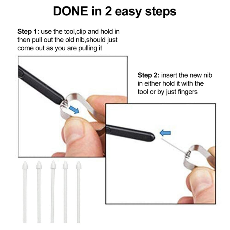 6 in 1 Universal Stylus Pen Replacement Pencil Tips For Samsung Galaxy Tab S8 / S7 / S6 / Galaxy Note20 / Note10 / S23 Ultra / S22 Ultra(Grey)