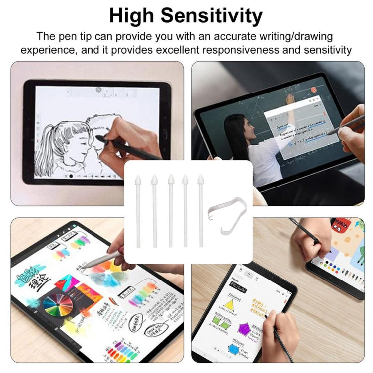 6 in 1 Universal Stylus Pen Replacement Pencil Tips For Samsung Galaxy Tab S8 / S7 / S6 / Galaxy Note20 / Note10 / S23 Ultra / S22 Ultra(Grey)