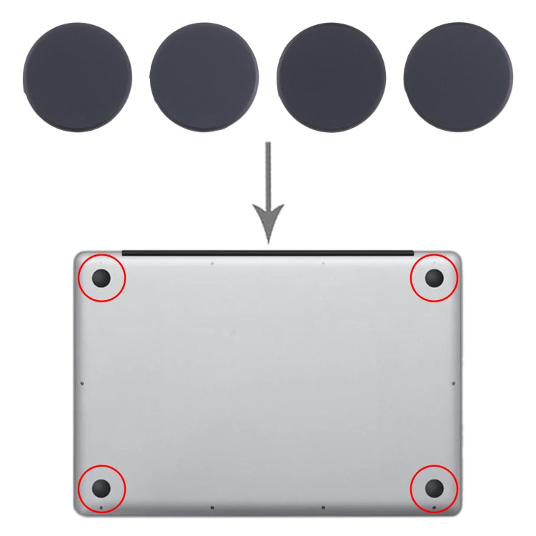 For MacBook Pro A2442 A2485 A2681 2021 2022 4 in 1 Bottom Case Rubber Mats, A2442 A2485 A2681 2021 2022