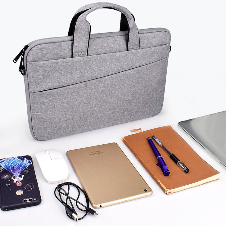 ST03S 15.4 inch Double Side Pockets Wearable Oxford Cloth Soft Handle Portable Laptop Tablet Bag, 15.4 inch Black, 15.4 inch Pink, 15.4 inch Grey, 15.4 inch Deep Space Gray, 15.4 inch Navy Blue