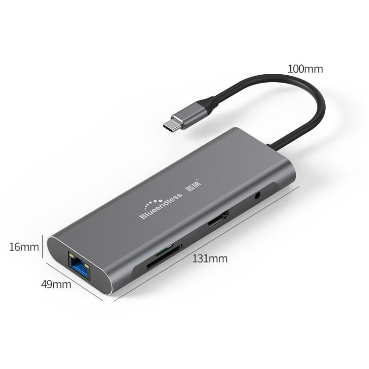 Blueendless 9 In 1 Multi-function Type-C / USB-C HUB Expansion Dock, 9 In 1