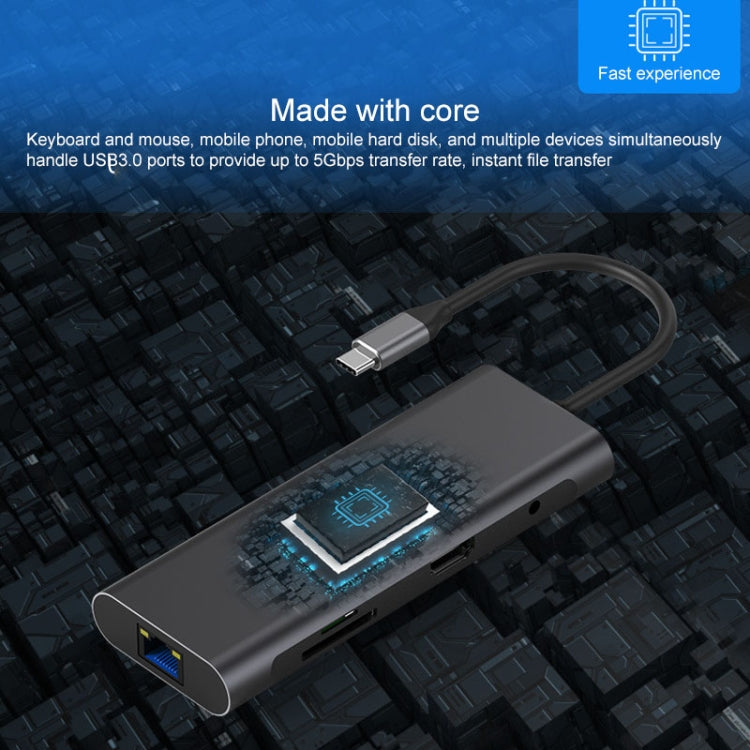 Blueendless 9 In 1 Multi-function Type-C / USB-C HUB Expansion Dock, 9 In 1