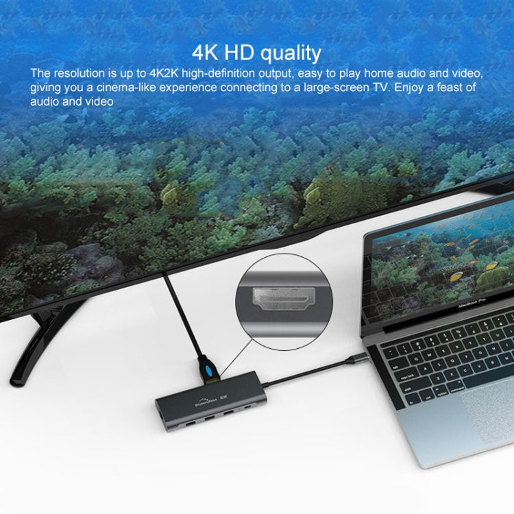 Blueendless 9 In 1 Multi-function Type-C / USB-C HUB Expansion Dock, 9 In 1