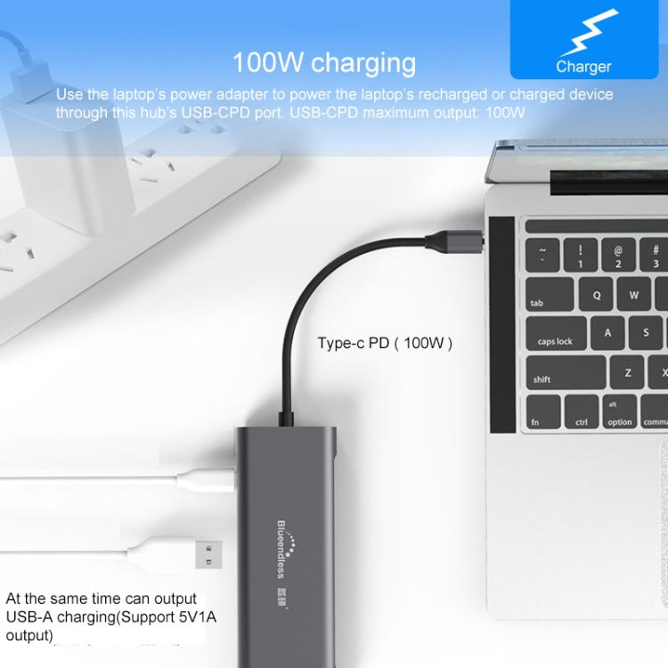 Blueendless 9 In 1 Multi-function Type-C / USB-C HUB Expansion Dock, 9 In 1