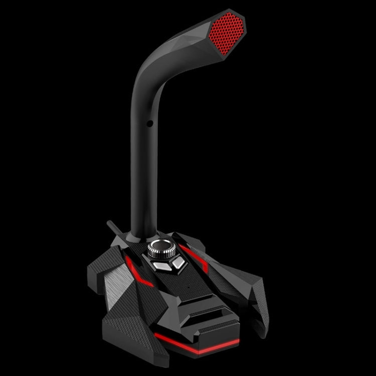 GK Omnidirectional USB Dual Mic with Built-in Sound Card for PC/Mac (Black & Red)