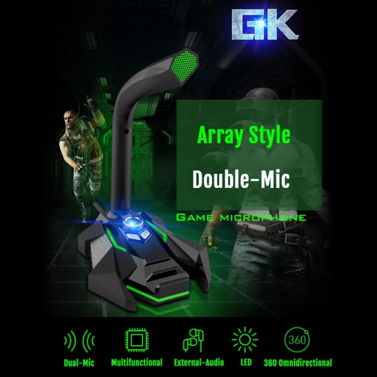 GK Omnidirectional USB Dual Mic with Built-in Sound Card for PC/Mac (Black & Red)