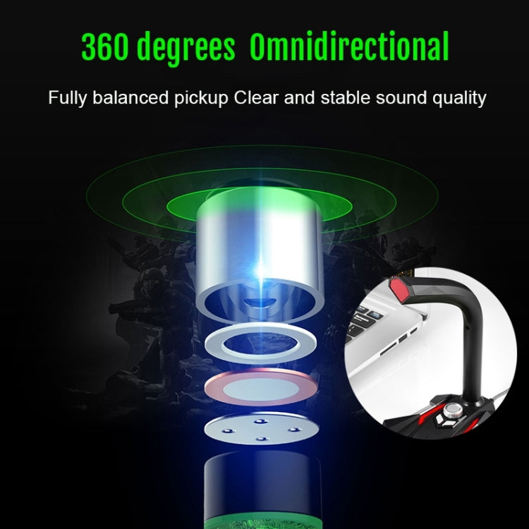 GK Omnidirectional USB Dual Mic with Built-in Sound Card for PC/Mac (Black & Red)