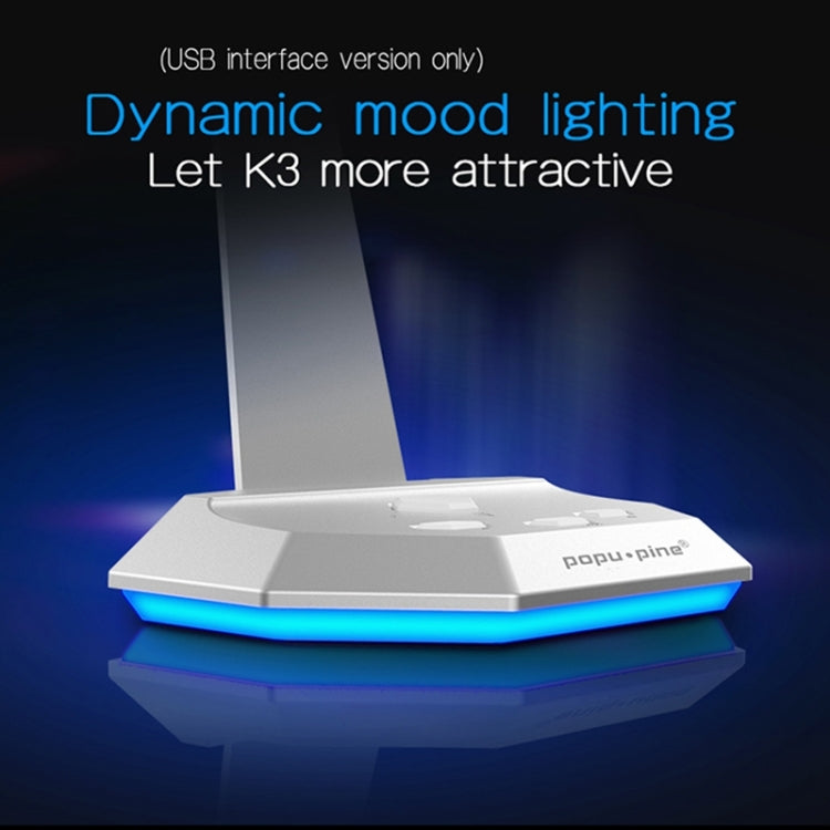 K3 Desktop USB Dual Mic Condenser with LED Light for PC/Mac, Live Broadcast (Silver)