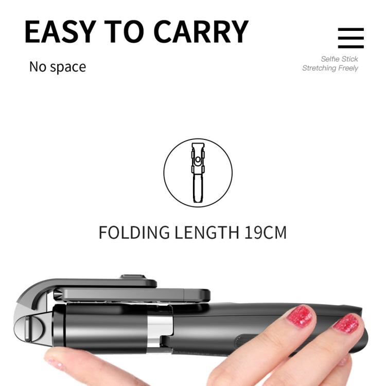 L02 100cm Multi-function Adjustable Bluetooth Self-timer Pole Tripod Selfie Stick (Black)