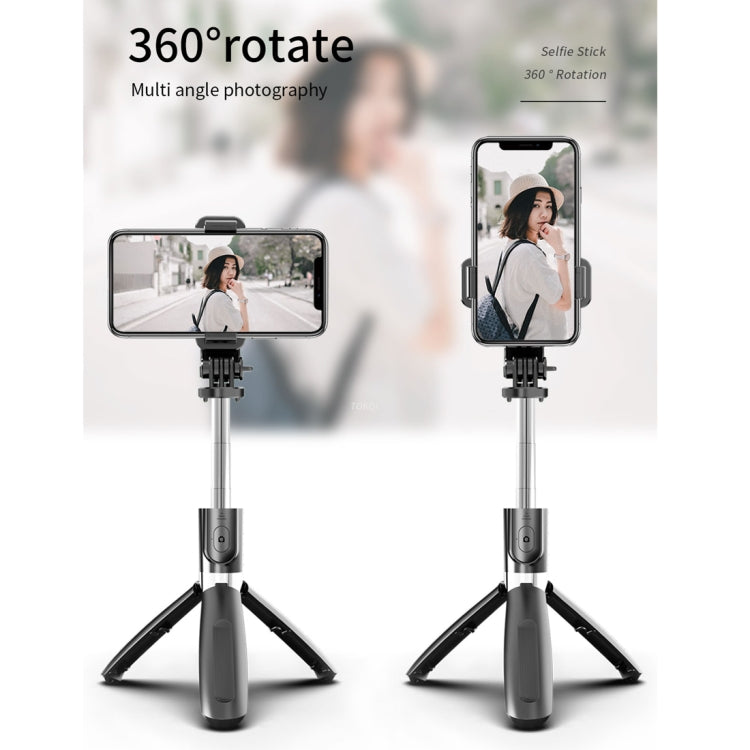 L02 100cm Multi-function Adjustable Bluetooth Self-timer Pole Tripod Selfie Stick (Black)