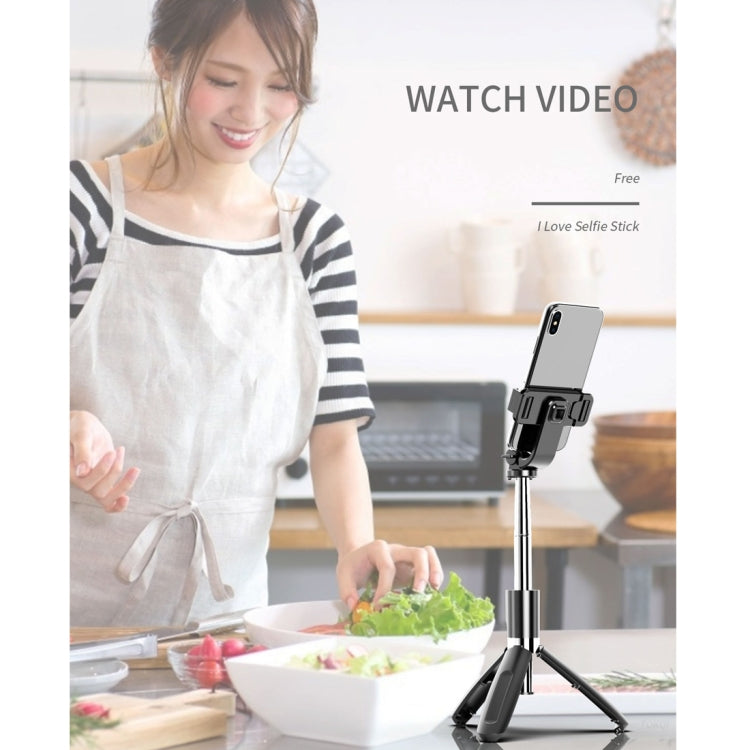 L02 100cm Multi-function Adjustable Bluetooth Self-timer Pole Tripod Selfie Stick (Black)