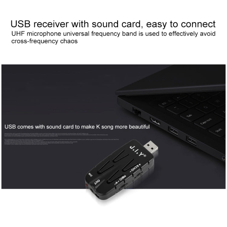 J.I.Y K Song Wireless Microphones for TV PC with Audio Card USB Receiver (Black)