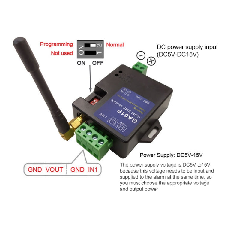GA01P Mini Smart Power-off GSM SMS Phone Alarm Module, GA01P