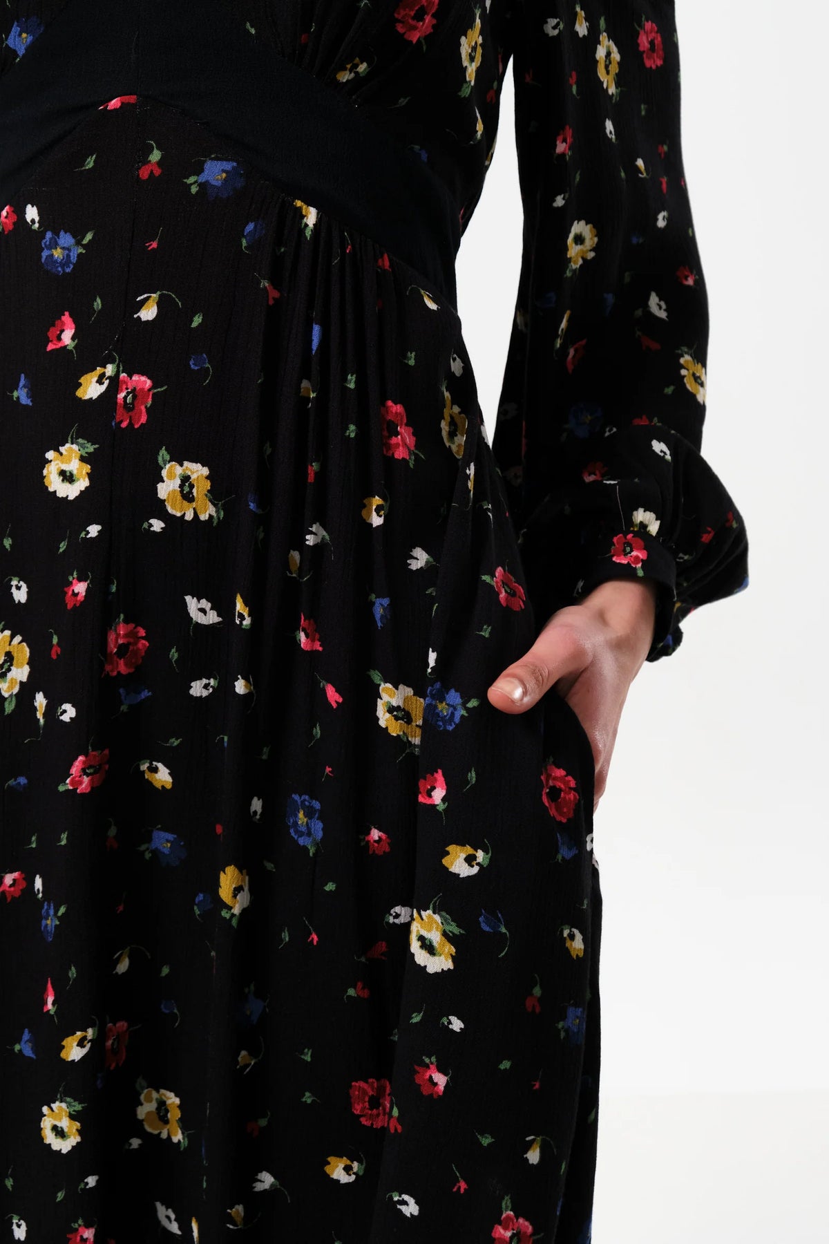 Melany Pick A Mix Print V-Neck Midi Dress
