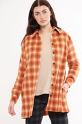 Louche Meriam Check Shacket Rust