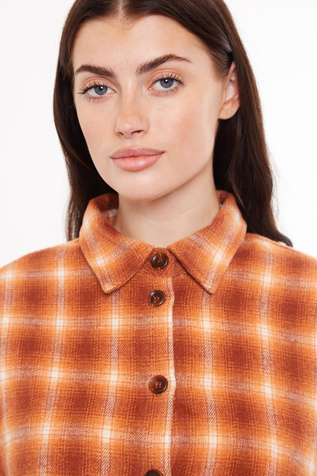 Louche Meriam Check Shacket Rust