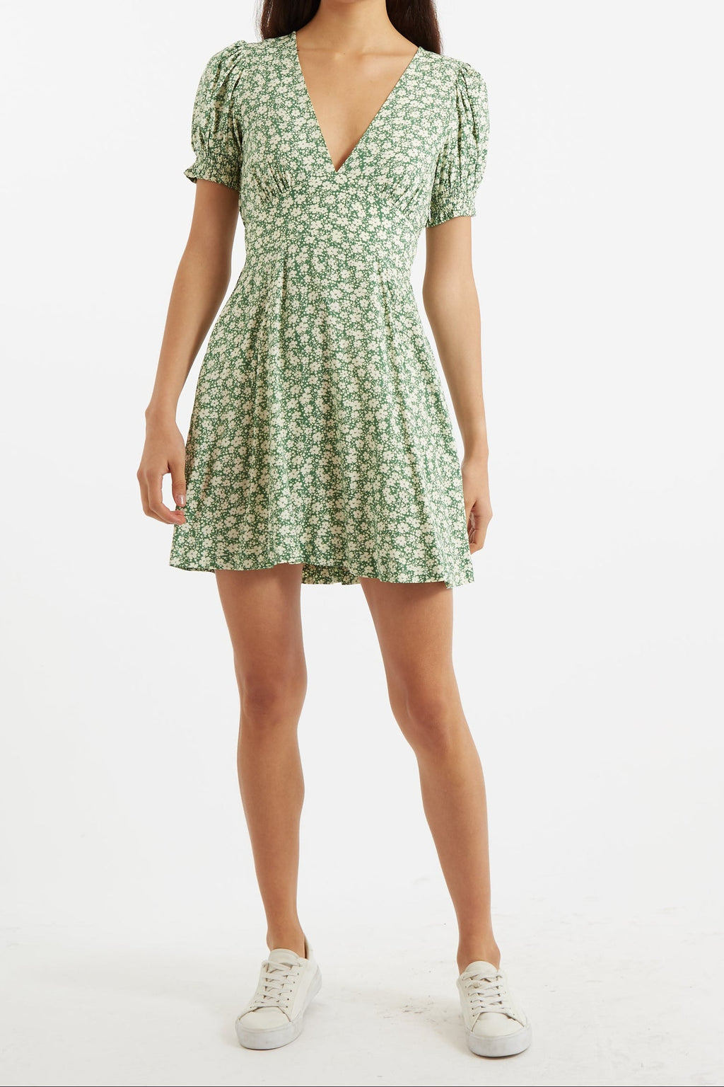Merle Periwinkle V-Neck Mini Dress