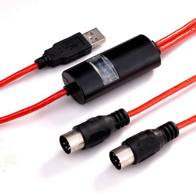 WERSI UM-18 USB MIDI Cable MidiPort Midi Cable Electric Piano Electronic Drum Music Editing Line, Length: 2m(Red)