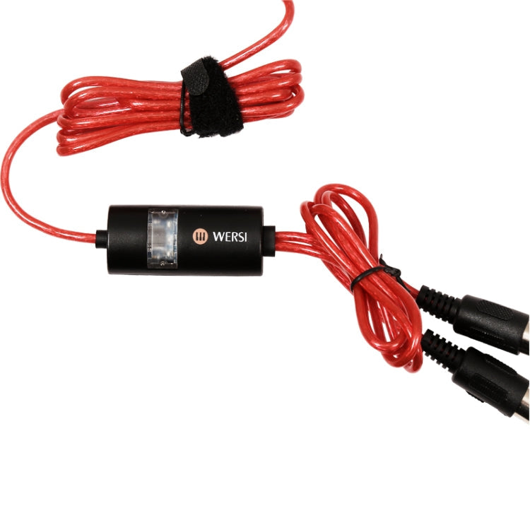 WERSI UM-18 USB MIDI Cable MidiPort Midi Cable Electric Piano Electronic Drum Music Editing Line, Length: 2m(Red)