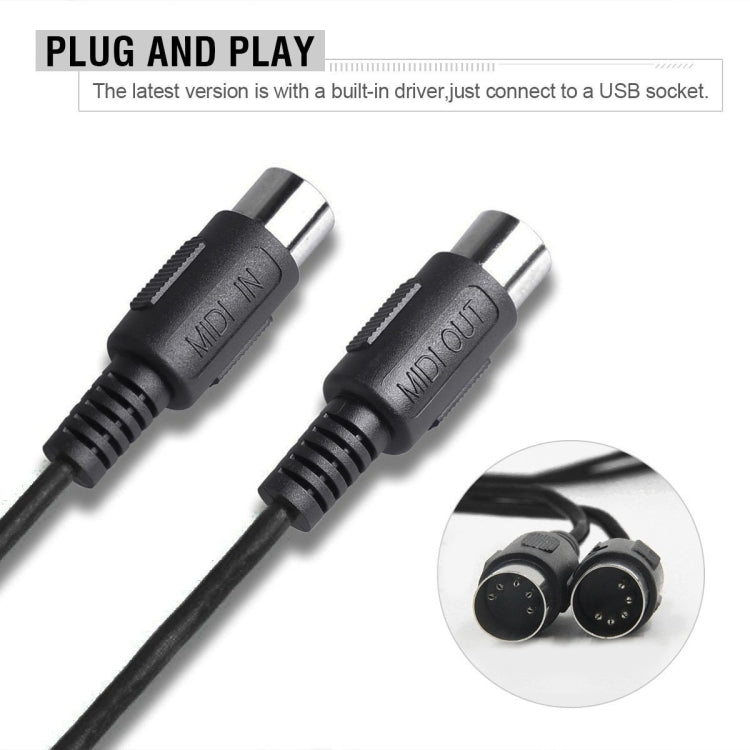 WERSI UM-18 USB MIDI Cable MidiPort Midi Cable Electric Piano Electronic Drum Music Editing Line, Length: 2m(Red)