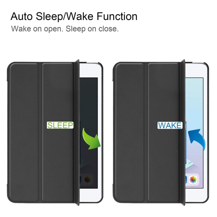Custer Texture Horizontal Flip Smart PU Leather Case for iPad Mini 4 / Mini 5, with Sleep / Wake-up Function & Three-folding Holder