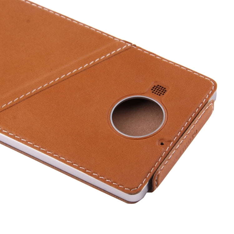 Vertical Flip Genuine Leather Case + QI Wireless Standard Charging Back Cover For Microsoft Lumia 950 XL