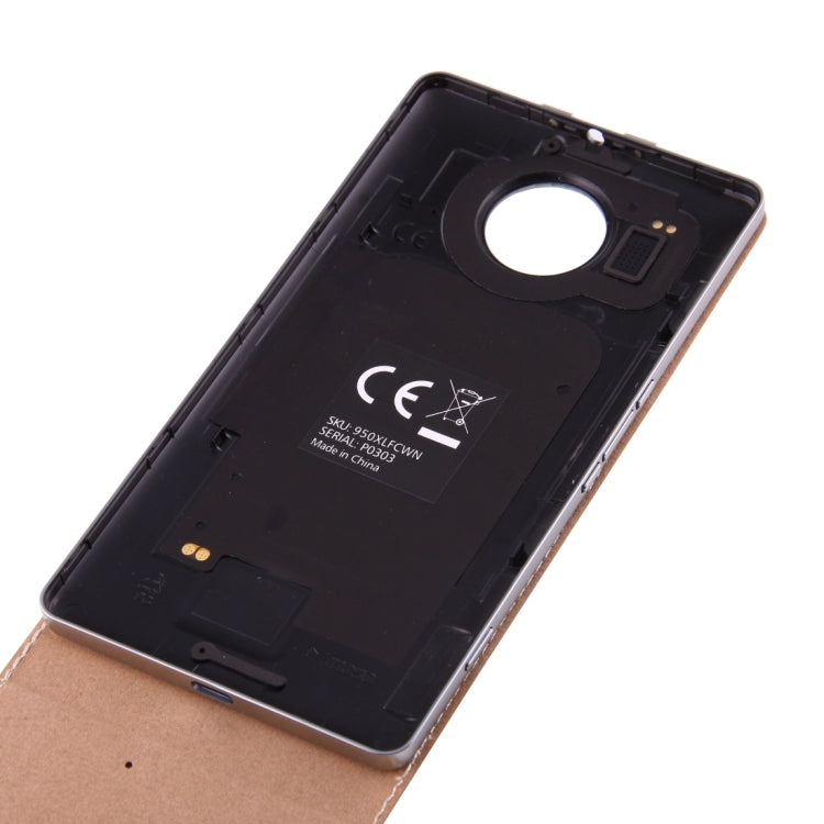 Vertical Flip Genuine Leather Case + QI Wireless Standard Charging Back Cover For Microsoft Lumia 950 XL