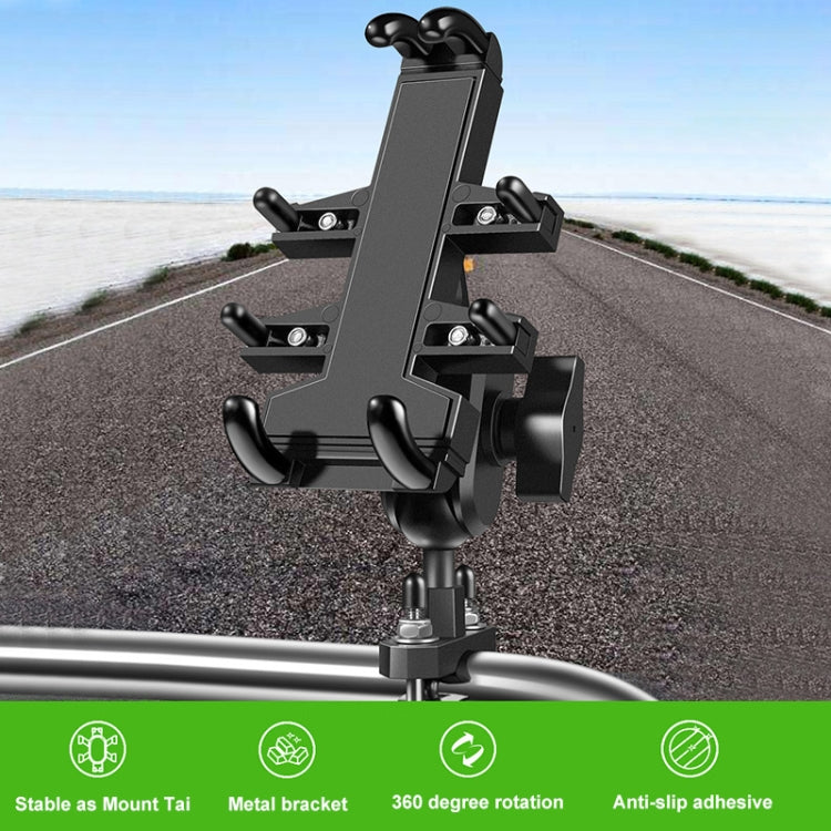 M10 Bolt Ball-Head Motorcycle Multi-function Eight-jaw Aluminum Phone Navigation Holder Bracket, M10 Bolt