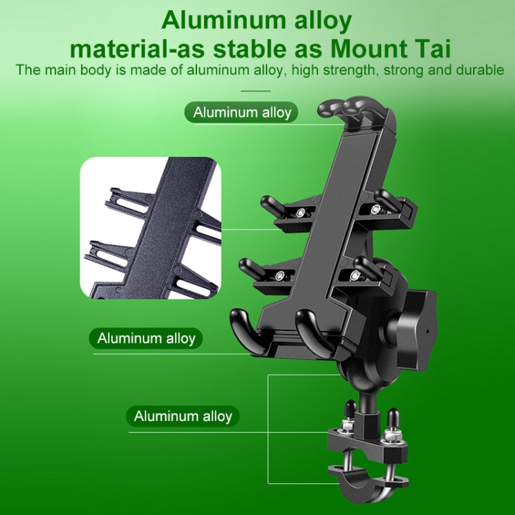 M10 Bolt Ball-Head Motorcycle Multi-function Eight-jaw Aluminum Phone Navigation Holder Bracket, M10 Bolt