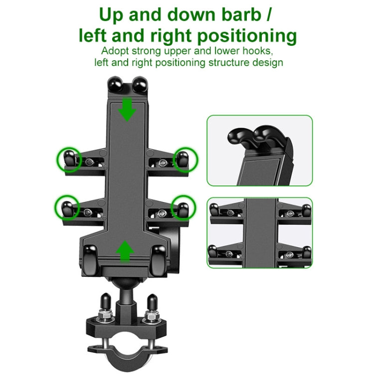 M8 Bolt Ball-Head Motorcycle Multi-function Eight-jaw Aluminum Phone Navigation Bracket with Anti-theft Knobs, M8 Bolt+Anti-theft Knobs