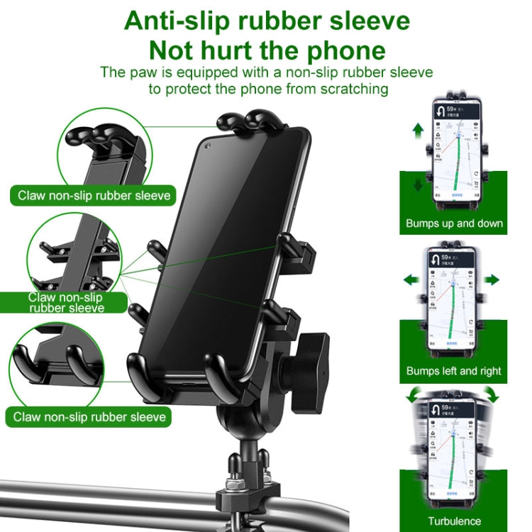 M8 Bolt Ball-Head Motorcycle Multi-function Eight-jaw Aluminum Phone Navigation Bracket with Anti-theft Knobs, M8 Bolt+Anti-theft Knobs