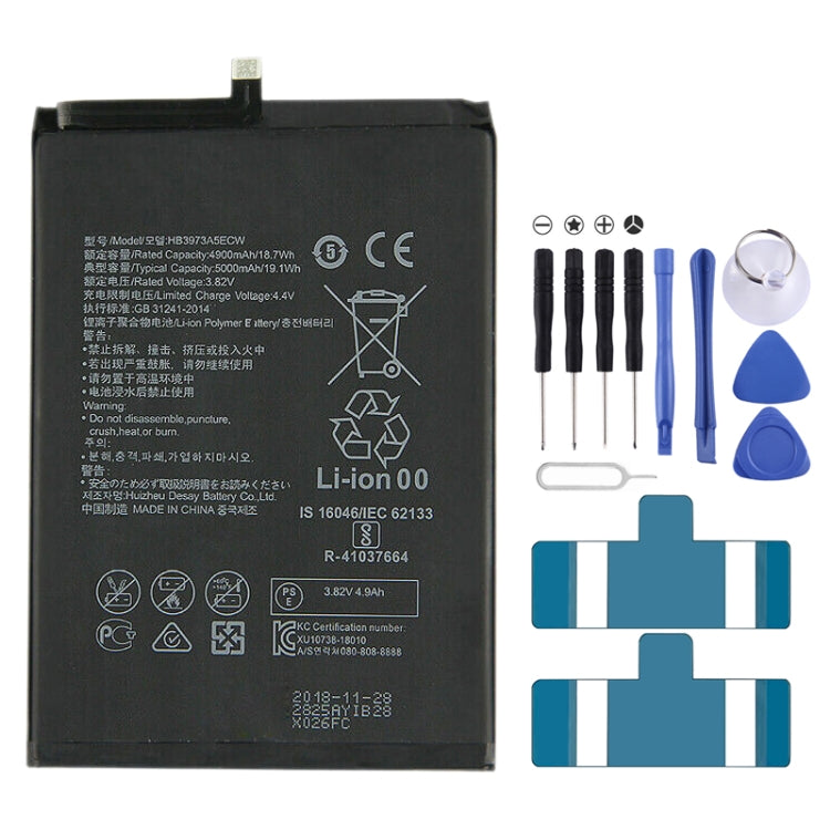 5000mAh HB3973A5ECW Li-Polymer Battery Replacement for Huawei Mate 20 X / Honor Note 10 / Honor 8X Max, For Huawei Mate 20 X