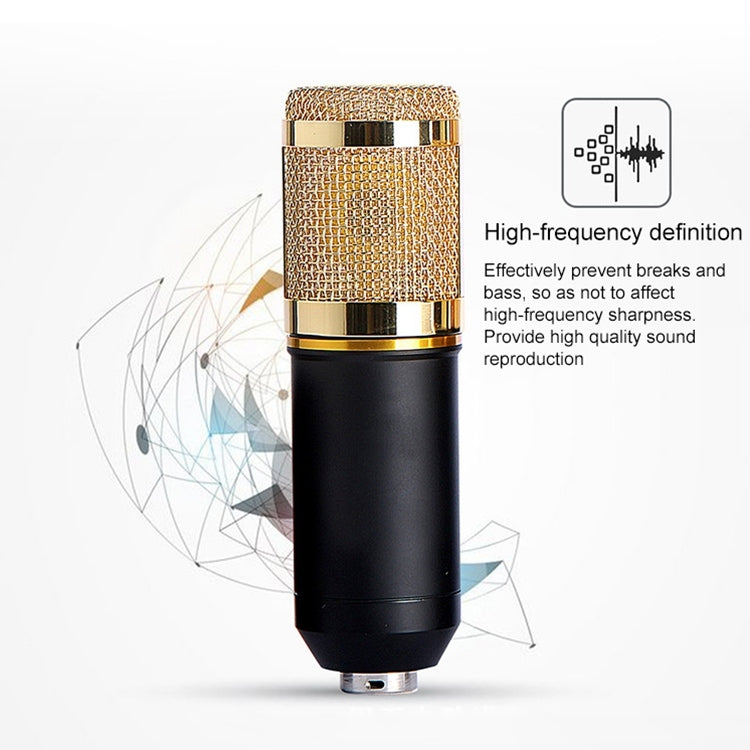 BM-800 Network K-Song Dedicated High-end Metal Shock Mount Microphone Set(Blue)