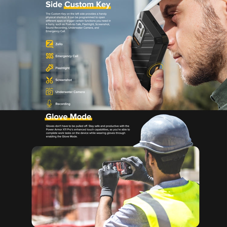 Ulefone Power Armor X11 Pro Rugged Phone, 4GB+64GB, IP68/IP69K Waterproof Dustproof Shockproof, Dual Back Cameras, Face Unlock, 5.45 inch Android 12 MediaTek Helio G25 MT6762VWB Octa Core up to 2.0GHz, Network: 4G, NFC, OTG(Black)