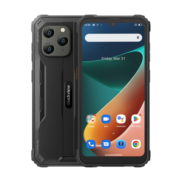 Blackview BV5300 Pro Rugged Phone, 4GB+64GB, IP68/IP69K/MIL-STD-810H, Face Unlock, 6580mAh Battery, 6.1 inch Android 12 MTK6765 Helio G35 Octa Core up to 2.3GHz, Network: 4G, OTG, NFC, Dual SIM(Black)