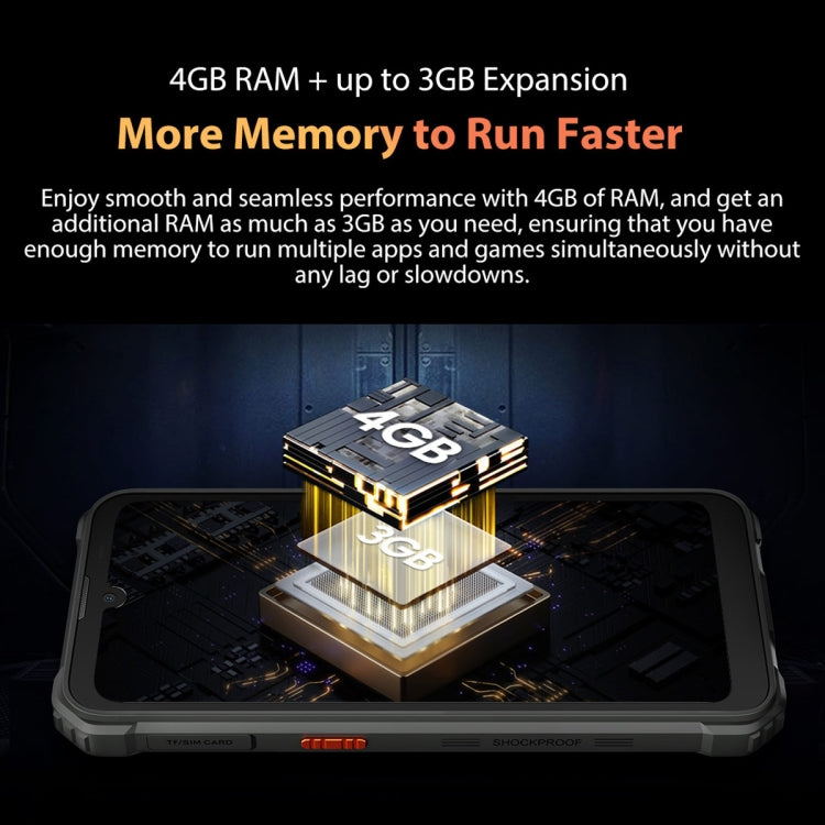 Blackview BV5300 Pro Rugged Phone, 4GB+64GB, IP68/IP69K/MIL-STD-810H, Face Unlock, 6580mAh Battery, 6.1 inch Android 12 MTK6765 Helio G35 Octa Core up to 2.3GHz, Network: 4G, OTG, NFC, Dual SIM(Black)