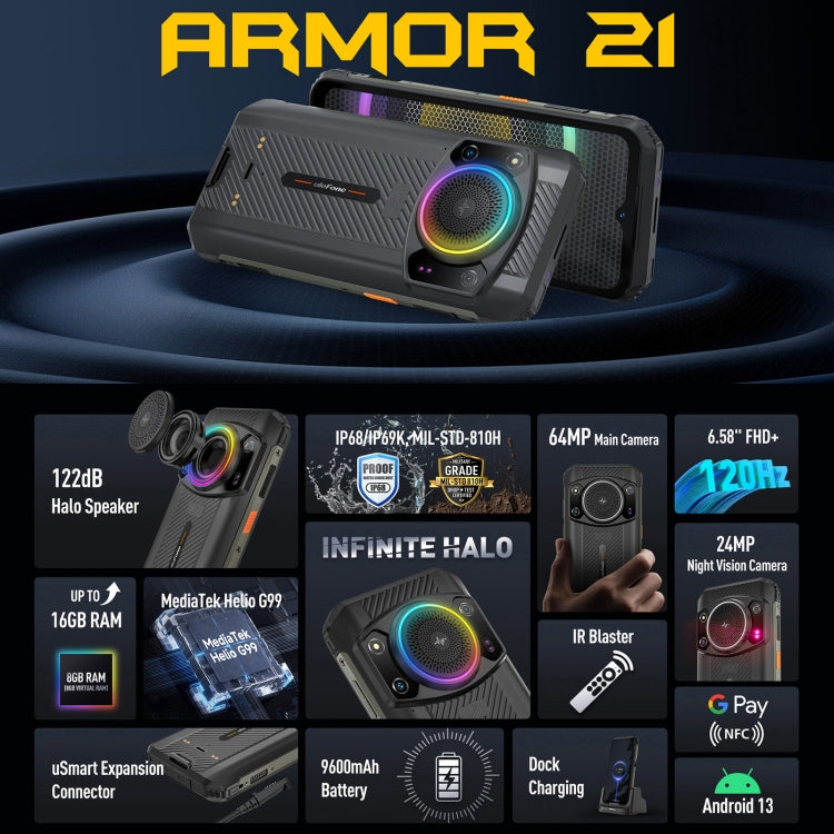 Ulefone Armor 21 Rugged Phone, , 8GB+256GB