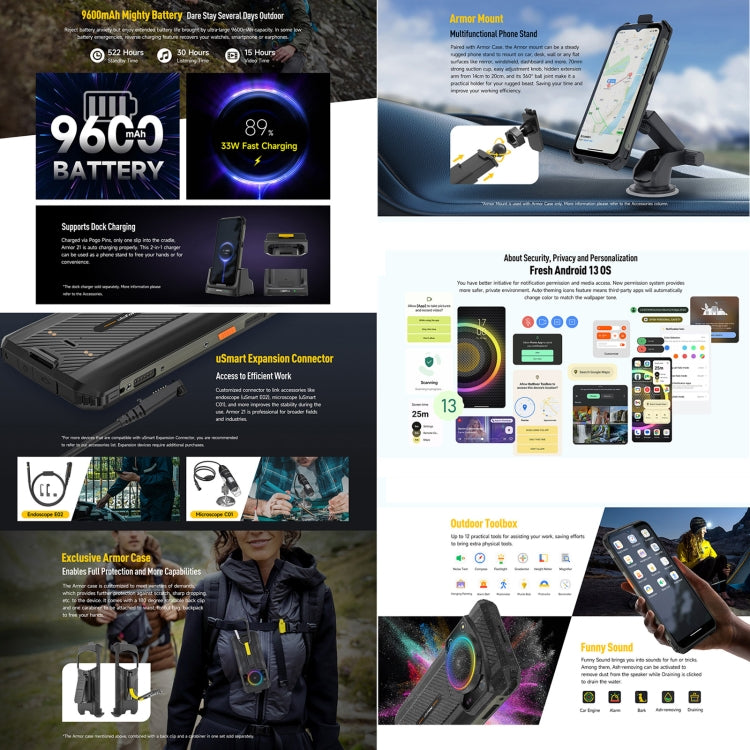 Ulefone Armor 21 Rugged Phone, , 8GB+256GB