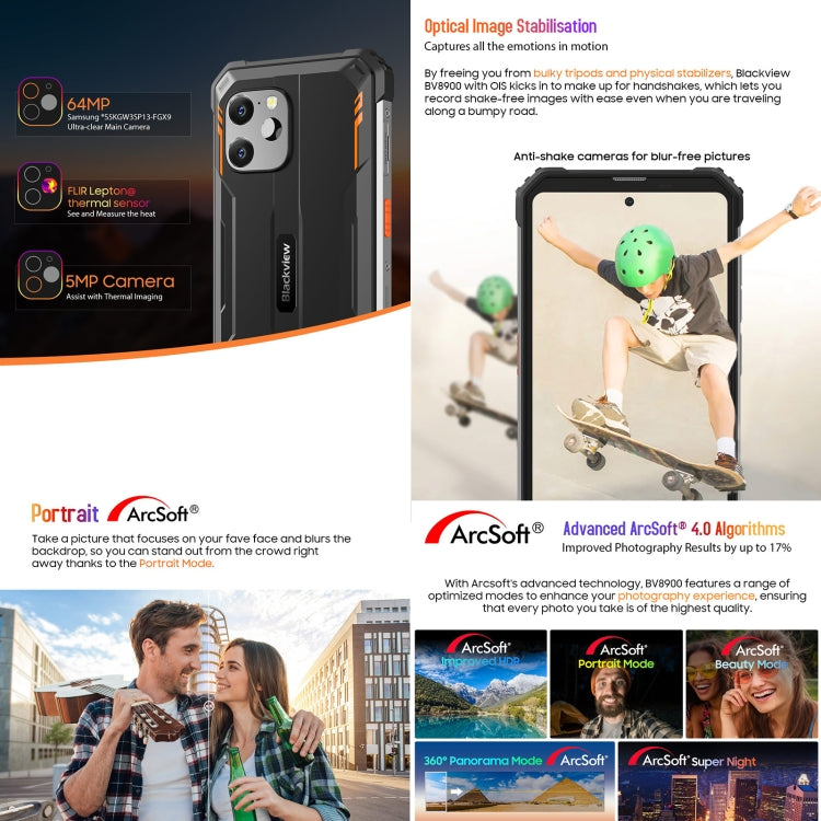 Blackview BV8900 Rugged Phone, Thermal Imaging Camera, 8GB+256GB