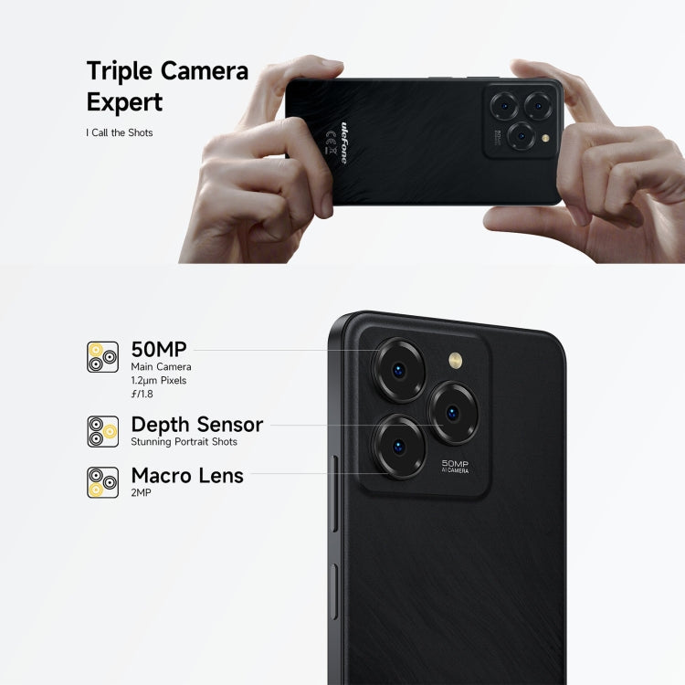 Ulefone Note 20 Pro, 4GB+256GB, Face ID & Side Fingerprint, 6000mAh, 6.75 inch Android 14 Unisoc T606 Octa Core, Network: 4G, Dual SIM, OTG (Satin Black)
