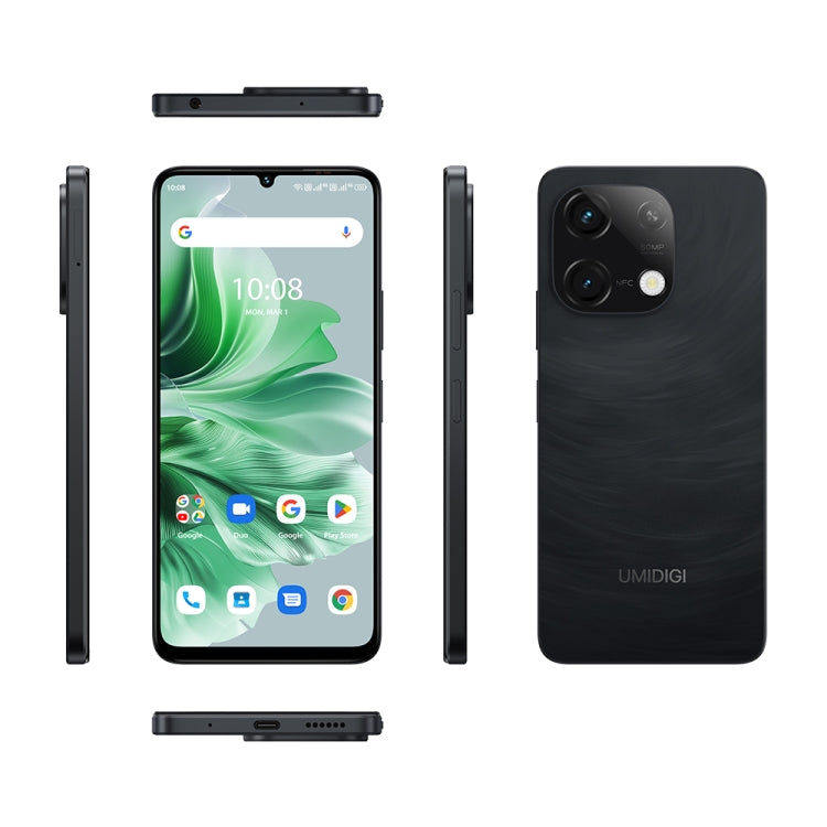 UMIDIGI G9C, 6GB+128GB, Face ID & Side Fingerprint Identification, 6.75 inch Android 14 MediaTek Helio G36 Octa Core, Network: 4G (Galaxy Black)