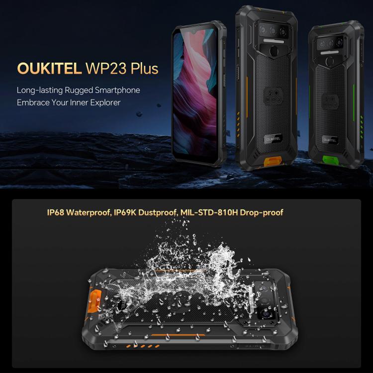 Oukitel WP23 Plus Rugged Phone, 8GB+256GB, 6.52 inch Android 14.0Unisoc T606 Octa-core, NFC, OTG, Network: 4G, WP23 Plus 8GB+256GB