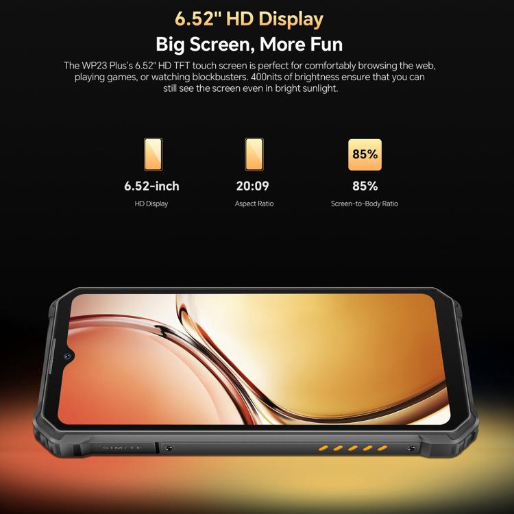 Oukitel WP23 Plus Rugged Phone, 8GB+256GB, 6.52 inch Android 14.0Unisoc T606 Octa-core, NFC, OTG, Network: 4G, WP23 Plus 8GB+256GB