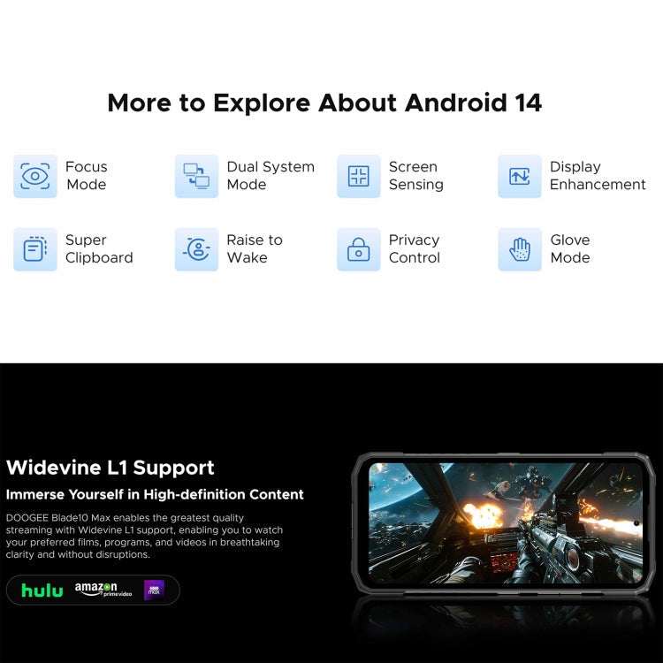 DOOGEE Blade 10 Max, 8GB+256GB, 6.56 inch + 1.54 inch Android 14 Spreadtrum T606 Octa Core, Network: 4G, OTG, NFC (Silver)