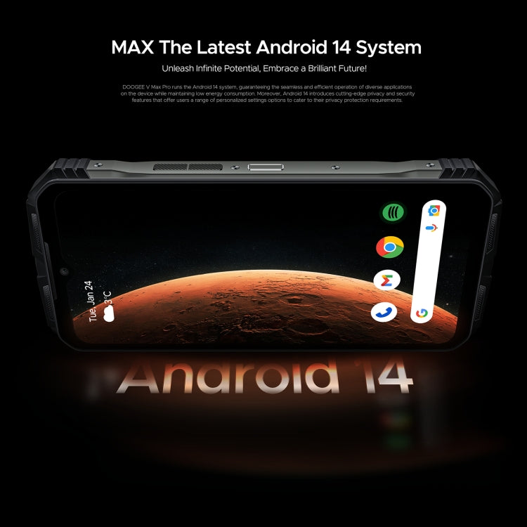 DOOGEE V Max Pro Rugged Phone, 12GB+512GB, 6.58 inch Android 14 Dimensity 7050 Octa Core 2.6GHz, Network: 5G, OTG, NFC (Black)