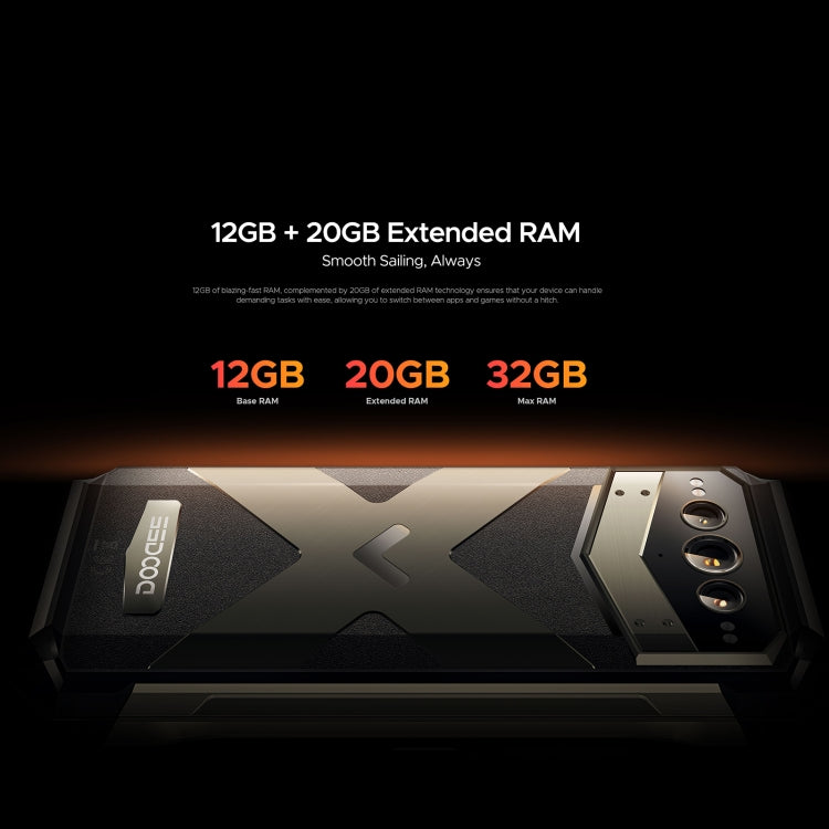 DOOGEE V Max Pro Rugged Phone, 12GB+512GB, 6.58 inch Android 14 Dimensity 7050 Octa Core 2.6GHz, Network: 5G, OTG, NFC (Black)