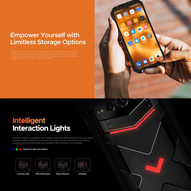 DOOGEE V Max Pro Rugged Phone, 12GB+512GB, 6.58 inch Android 14 Dimensity 7050 Octa Core 2.6GHz, Network: 5G, OTG, NFC (Black)