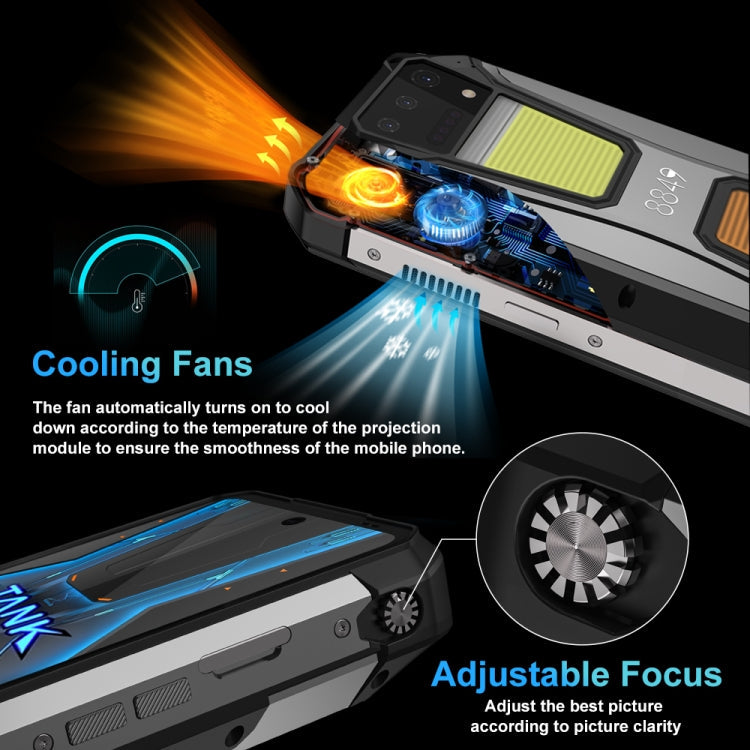 Unihertz 8849 Tank 2 Pro  Projector Rugged Phone, 12GB+256GB, 6.79 inch Android 14 MTK6789 Octa Core, Network: 4G (Black)